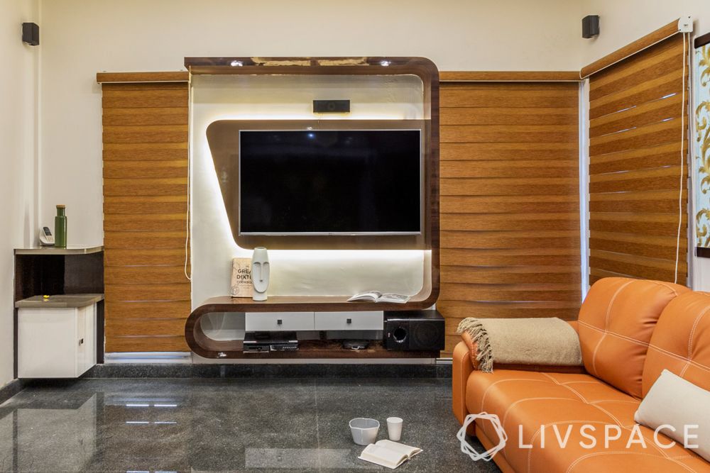 tv-unit-design-for-hall-in-brown-with-backlighting