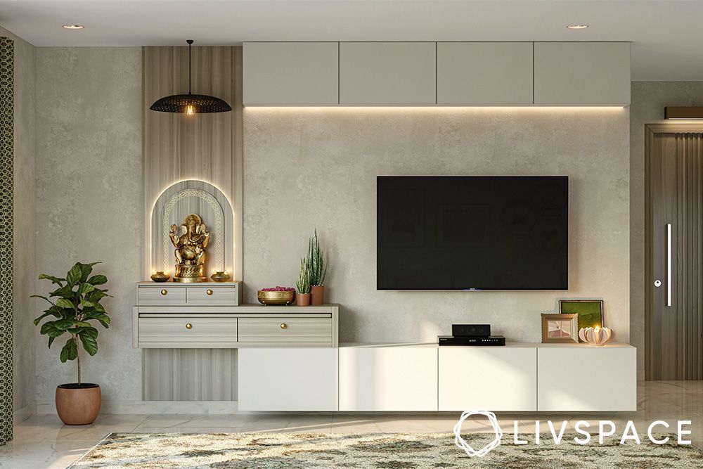 tv cabinet design with temple