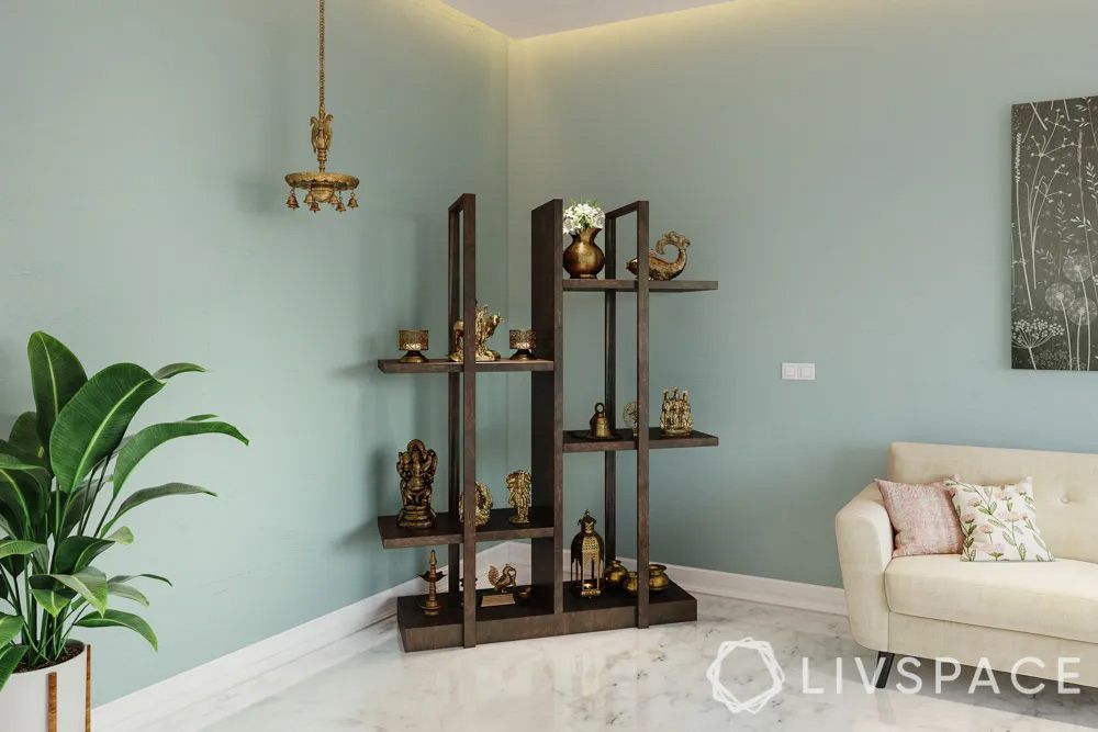 mandir-decoration-ideas-at-home-along-with-display-racks