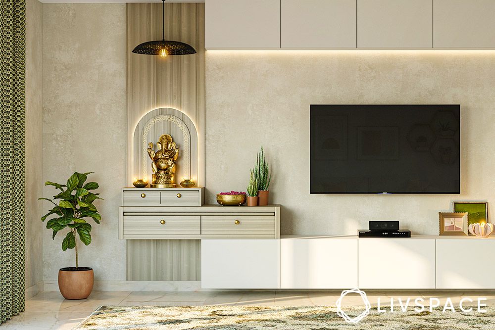 tv cabinet design with temple