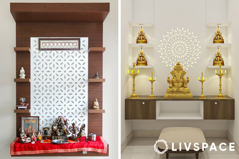 mandir design in wall with jaali