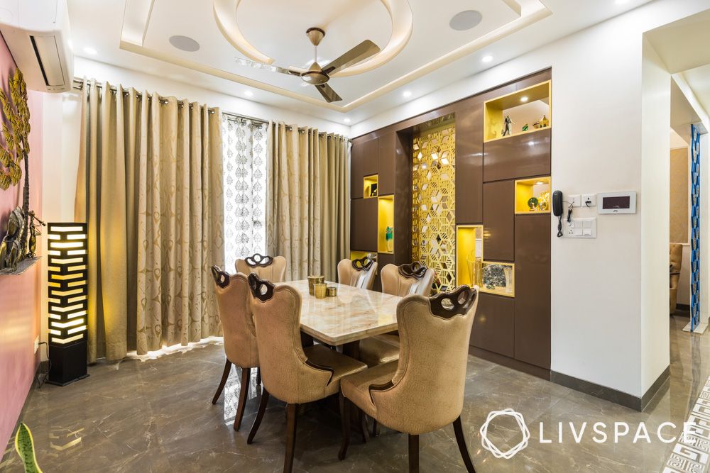 customised-pop-design-for-ceilings-in-gold-themed-dining-room