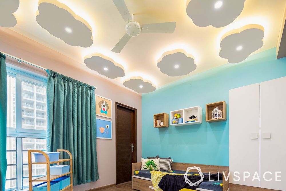 cloud-shaped-ceiling-for-kids-room-with-lighting
