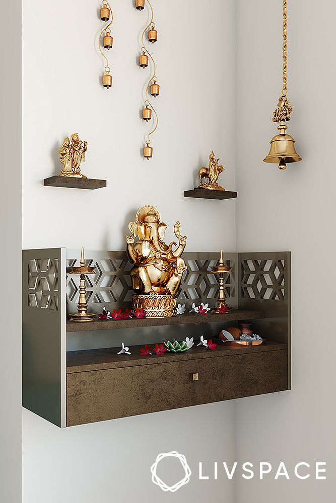 pooja-unit-on-a-wall-shelf-with-racks-and-drawer