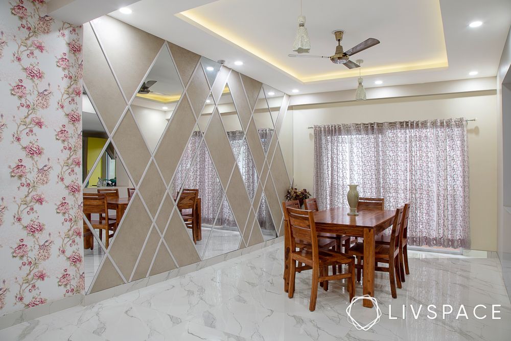 ceramic-tiles-vs-vitrified-tiles-in-dining-room-with-mirrored-wall