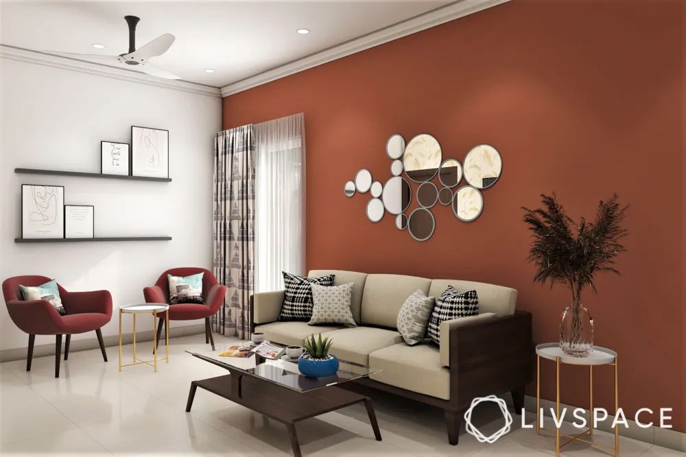 brick-red-and-white-living-room-colour-ideas-with-accent-chairs-and-mirror-wall-art