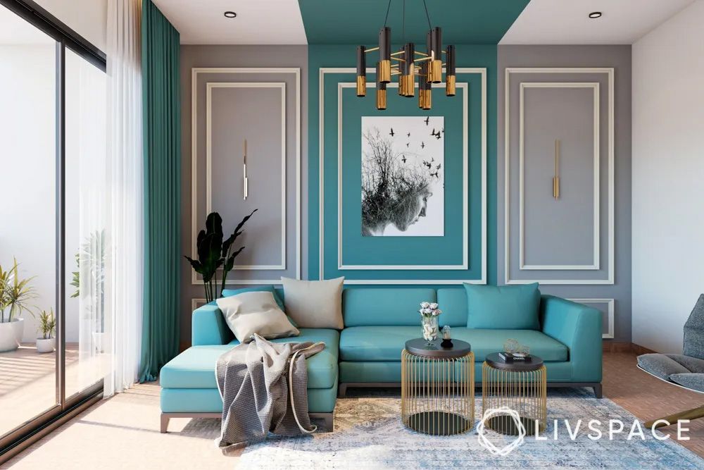 turquoise-and-grey-wall-colour-combination