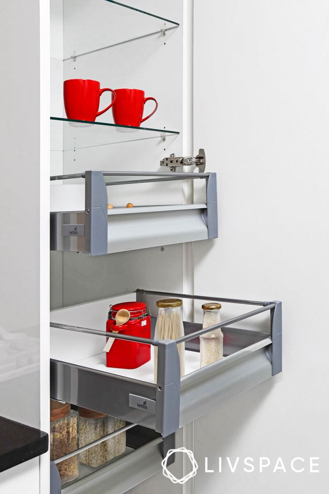 pull out pvc kitchen trolley design