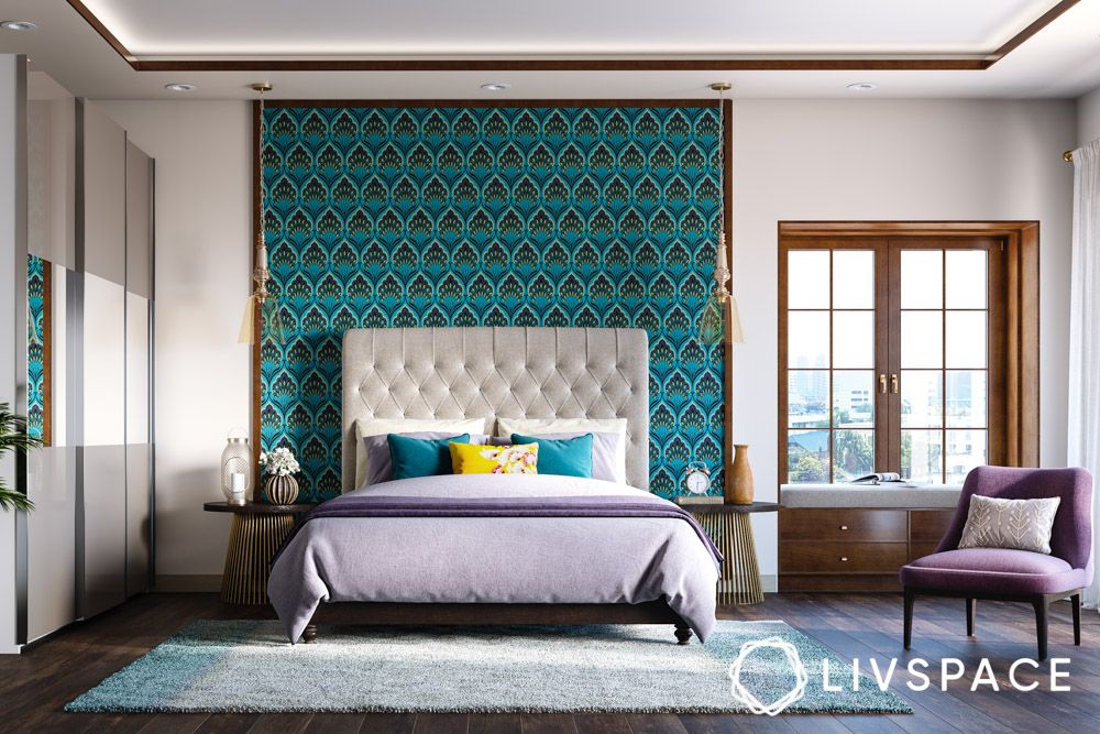 best-color-for-bedroom-walls-include-teal-and-grey-with-ethnic-motifs