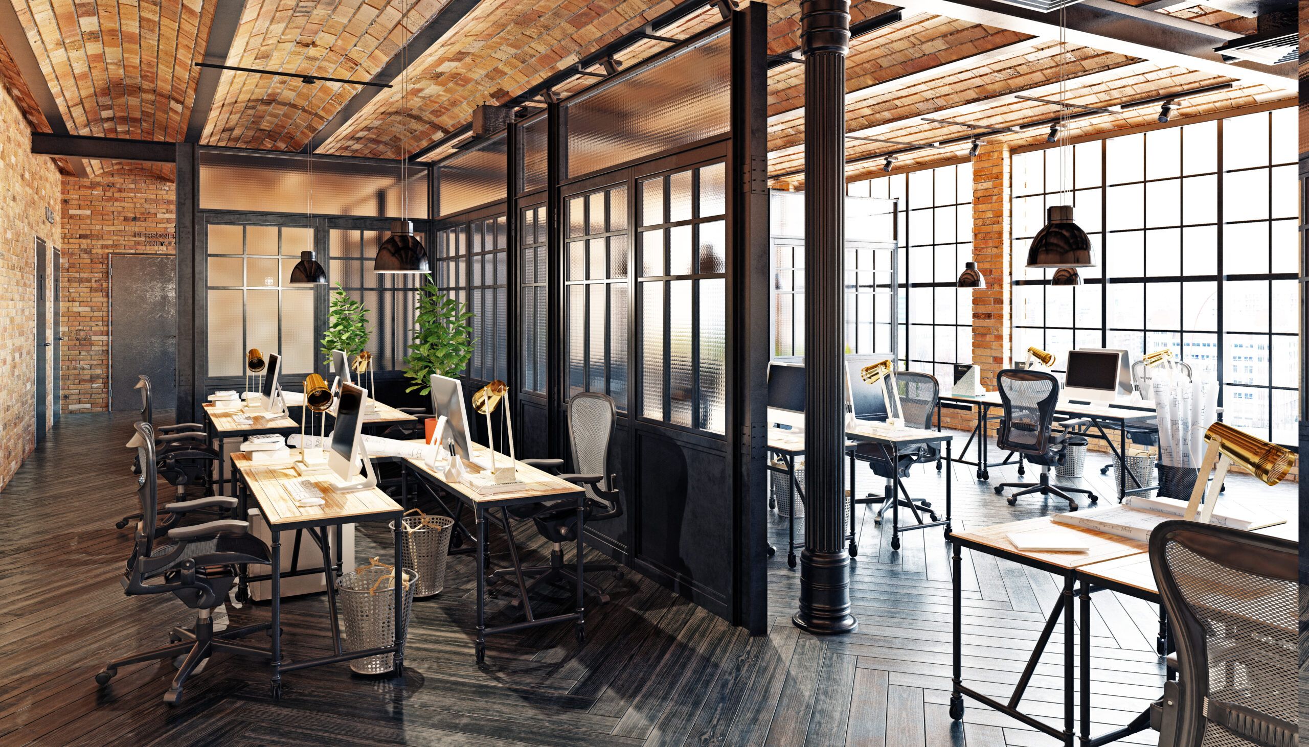 industrial chic office decor