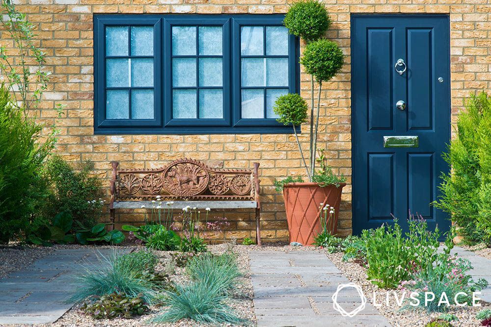 blue-main-door-design-with-windows-and-seating