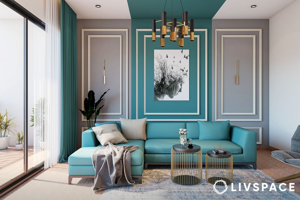 turquoise-and-grey-wall-colour-combination