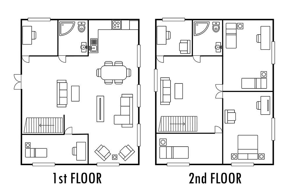 simple house floor plan with measurements