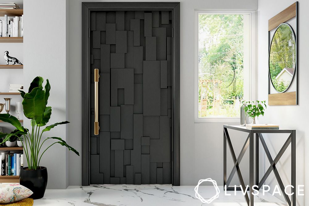 black-textured-main-door-design-latest