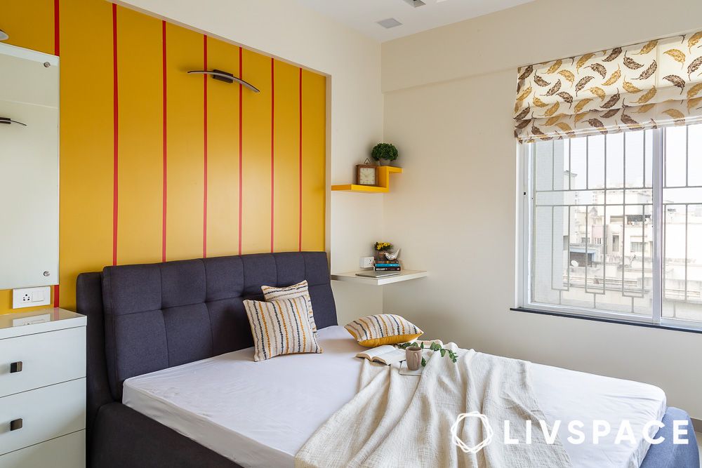 two-colour-combination-for-bedroom-walls-in-yellow-and-red