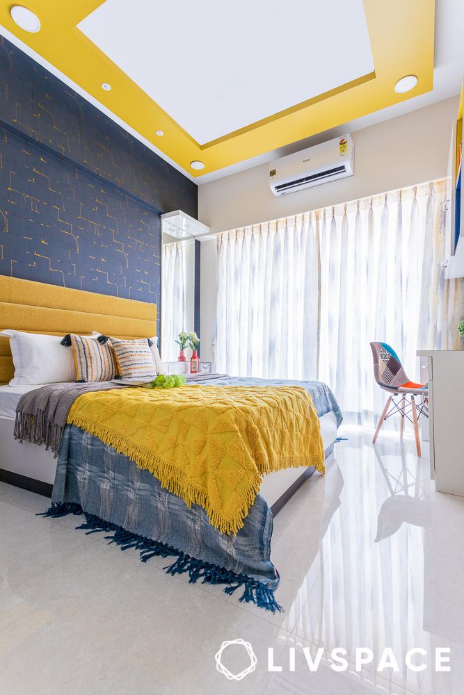 bedroom paint colours in yellow and blue