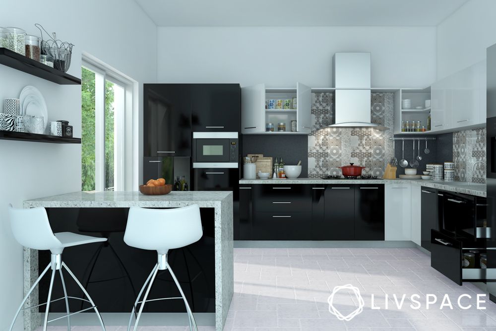 peninsula-black-and-white-modular-kitchen