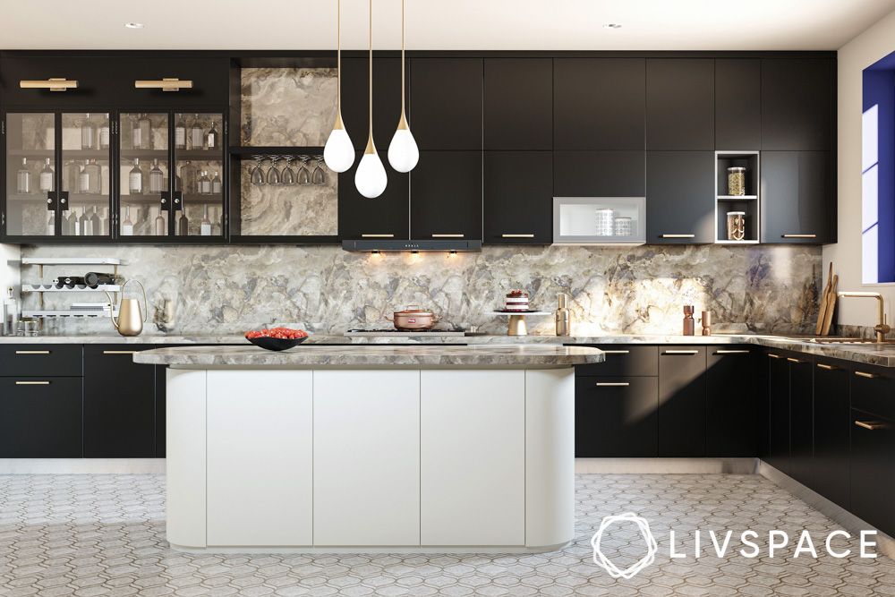 island-modern-white-kitchen-with-black-cabinets-pendant-lights