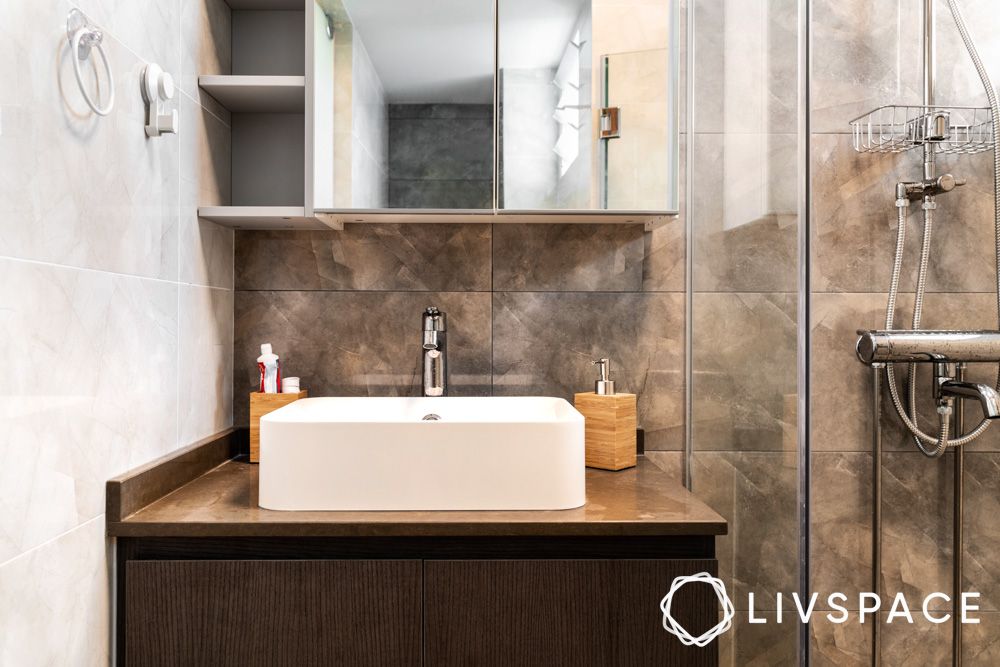 corner-bathroom-cabinet-with-shelves-and-mirror