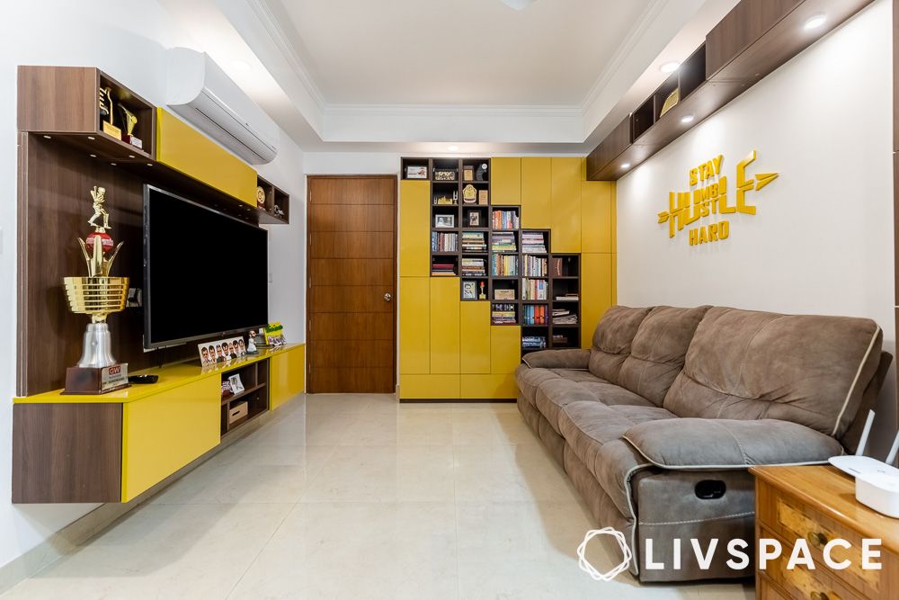 yellow-bookshelves-design-for-home