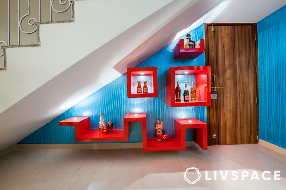 small-home-wall-mounted-bar-ideas-under-staircase