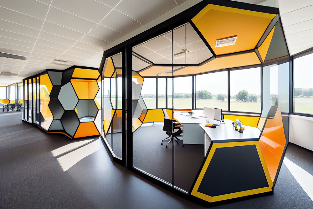 modern-office-interior-design-with-bronze-art-tiles-cork-flooring-cubicles