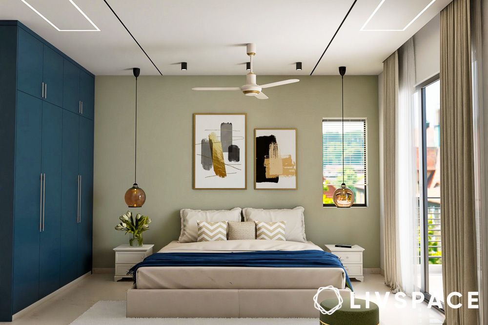 strip lighting ceiling design for bedroom