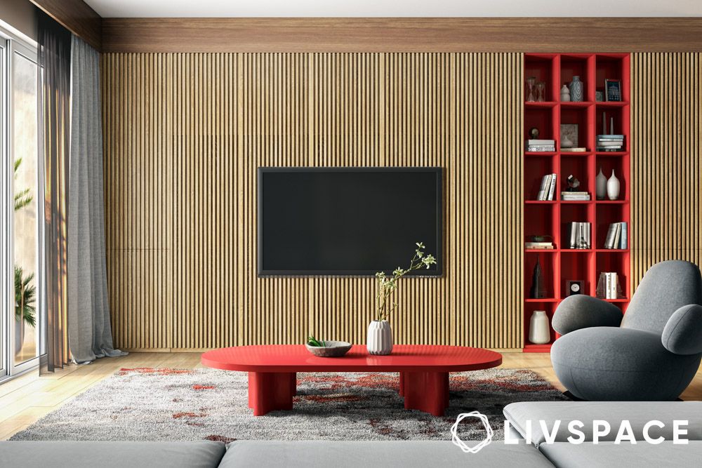 light-wall-panels-with-red-bookshelf-for-abstract-living-room