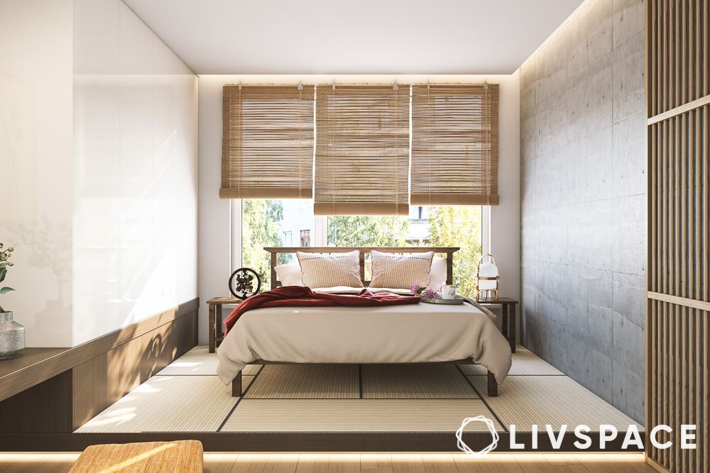 japandi-interior-bedroom-with-bamboo-window-slats