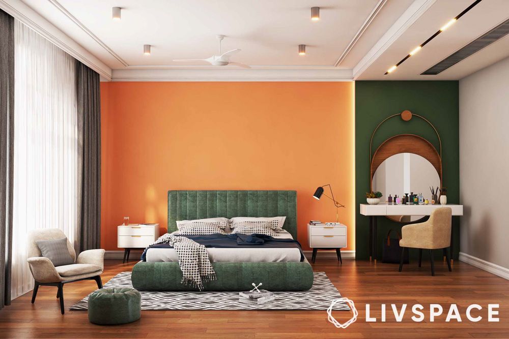 navratri-decoration-orange-bedroom