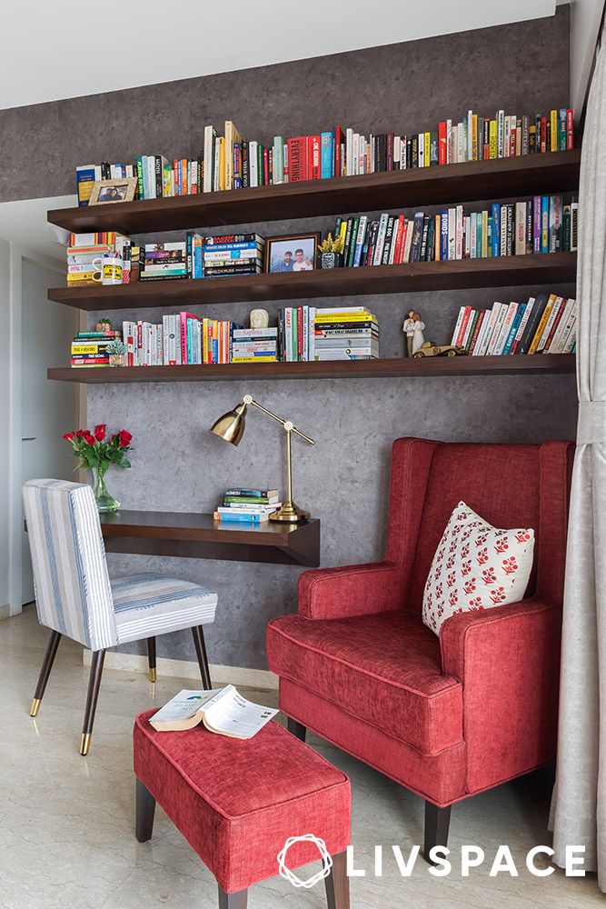eclectic-wall shelf-design-study-area