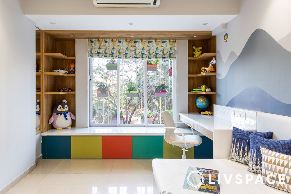 colourful kids room for study