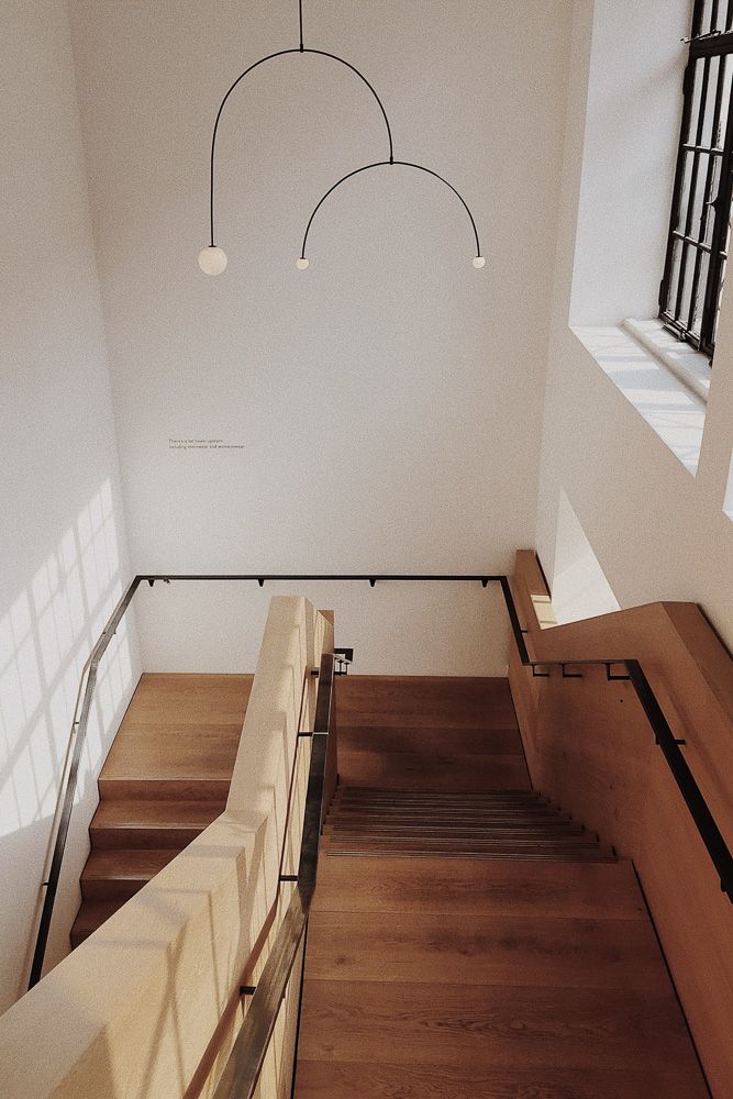 wooden staircase design handrail
