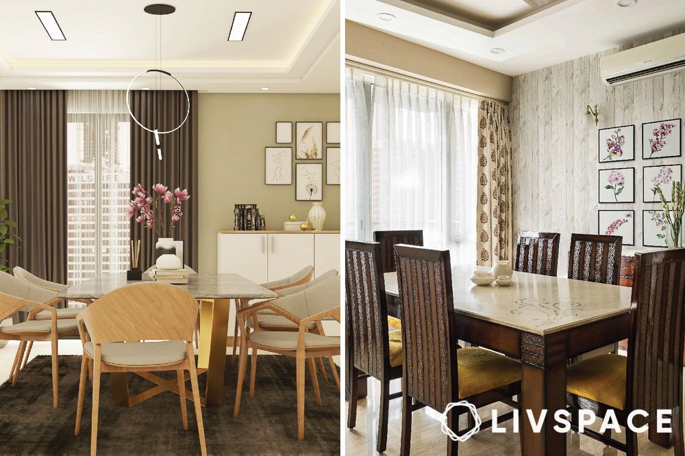 6 seater dining table with design