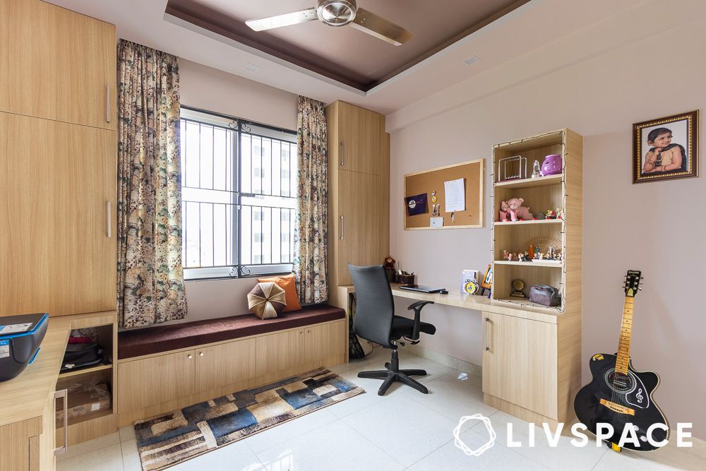 bedroom-design-with-study-table-and-bookshelf-design