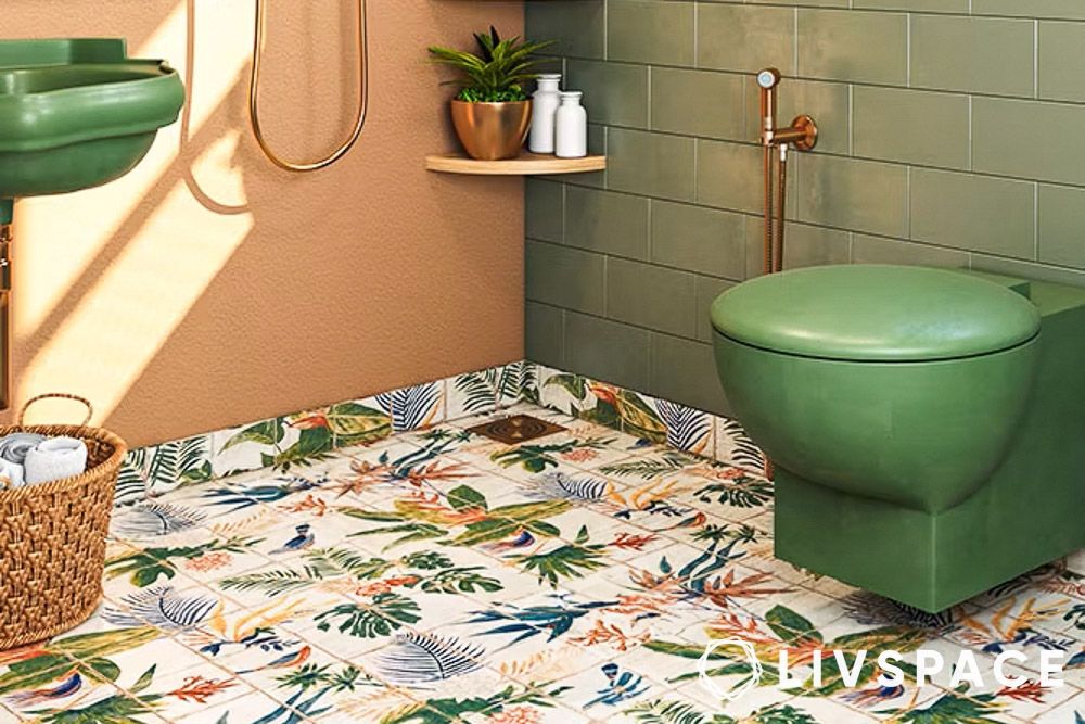 floral-washroom-floor-tiles-design