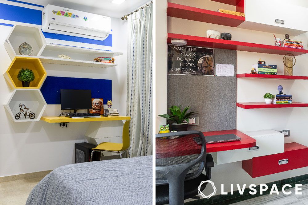 blue-red-study-table-with-bookshelf