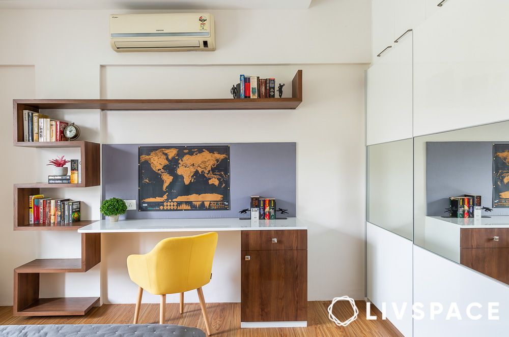 study-table-with-bookshelf-world-map