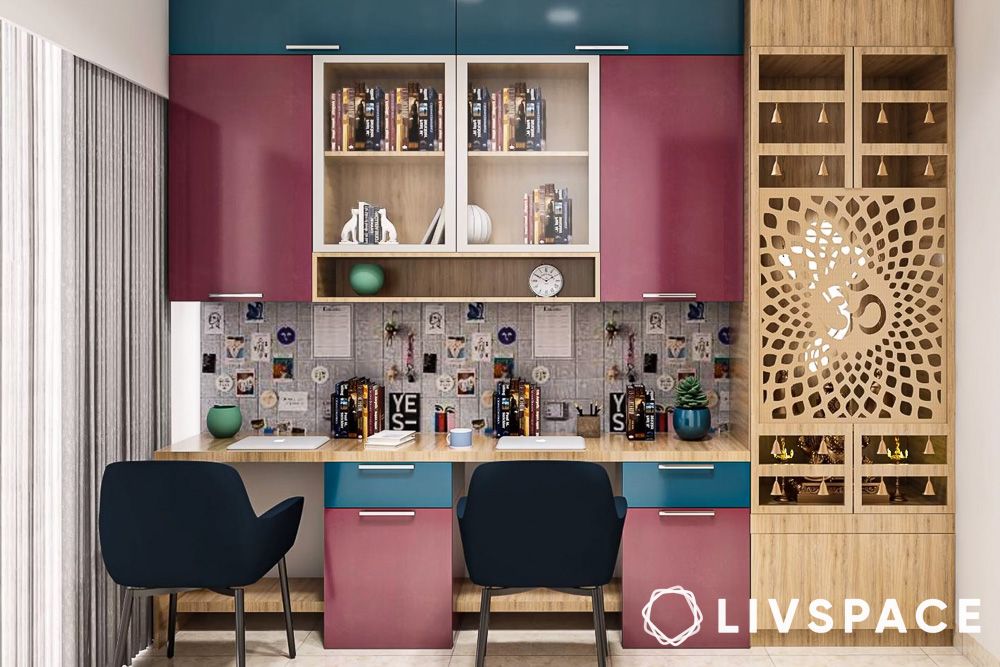 decor-ideas-for-desk-with-pooja-room