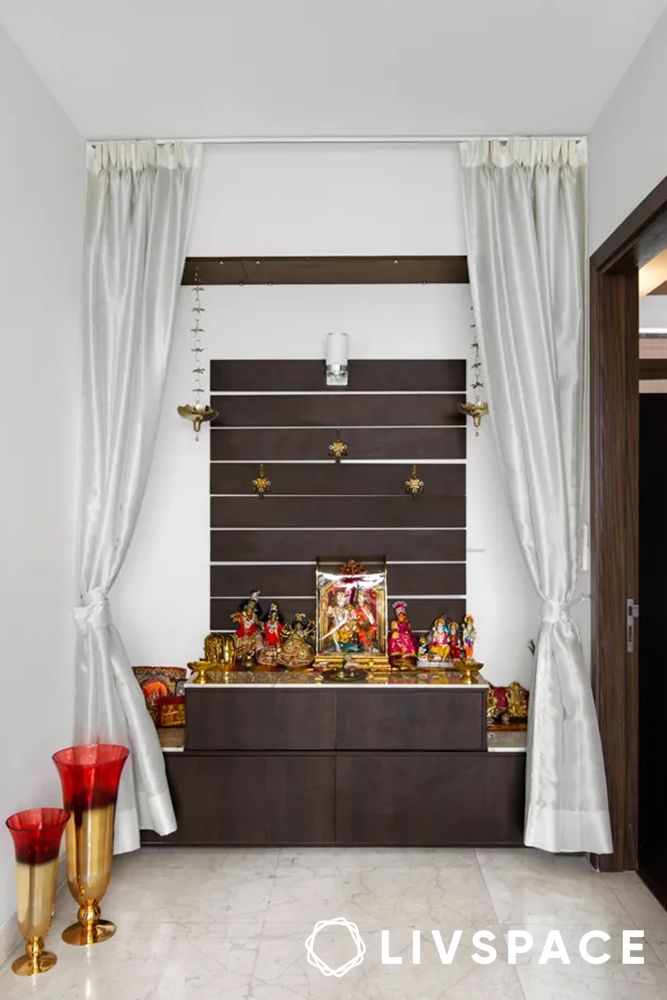 space-saving-small-pooja-room-designs-in-apartments-curtains