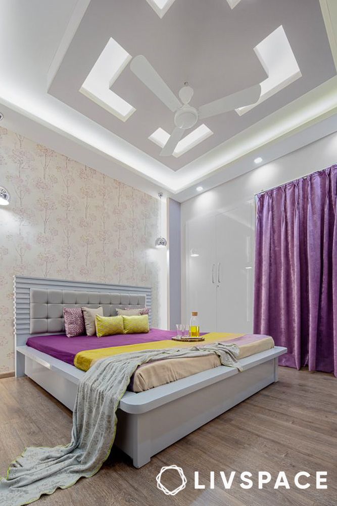 ceiling-design-for-bedroom-with-geometric-false-ceiling-and-accent-wall