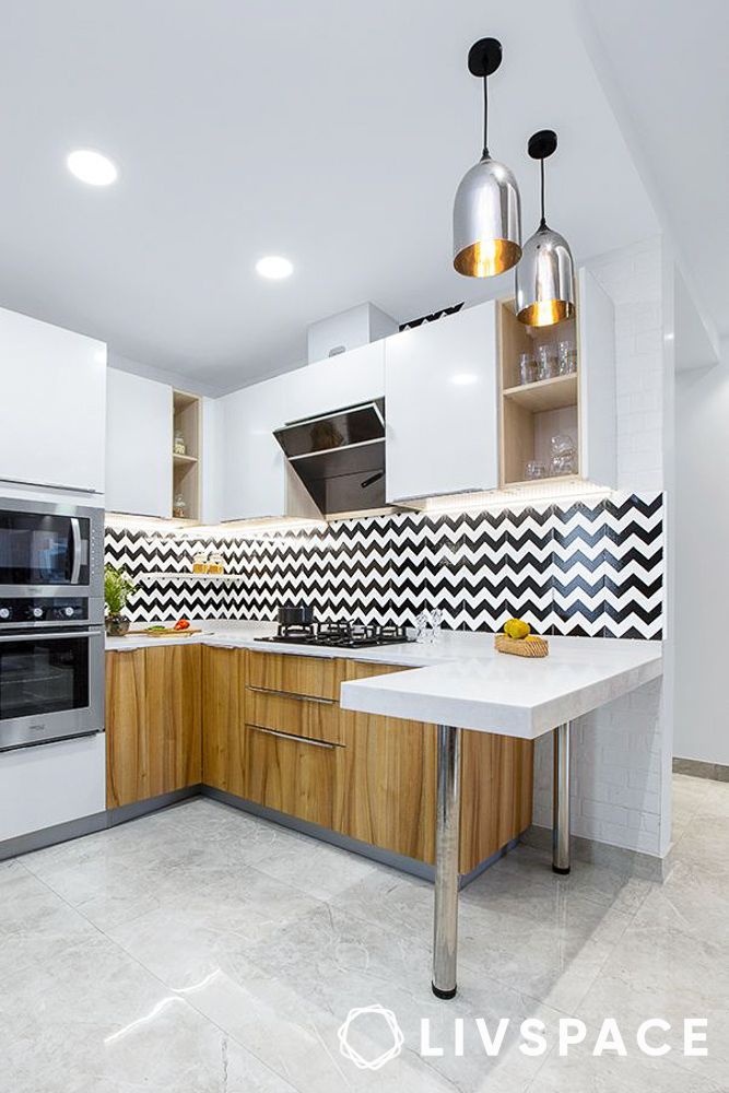false-ceiling-design-for-kitchen-with-spotlights-and-patterned-dado