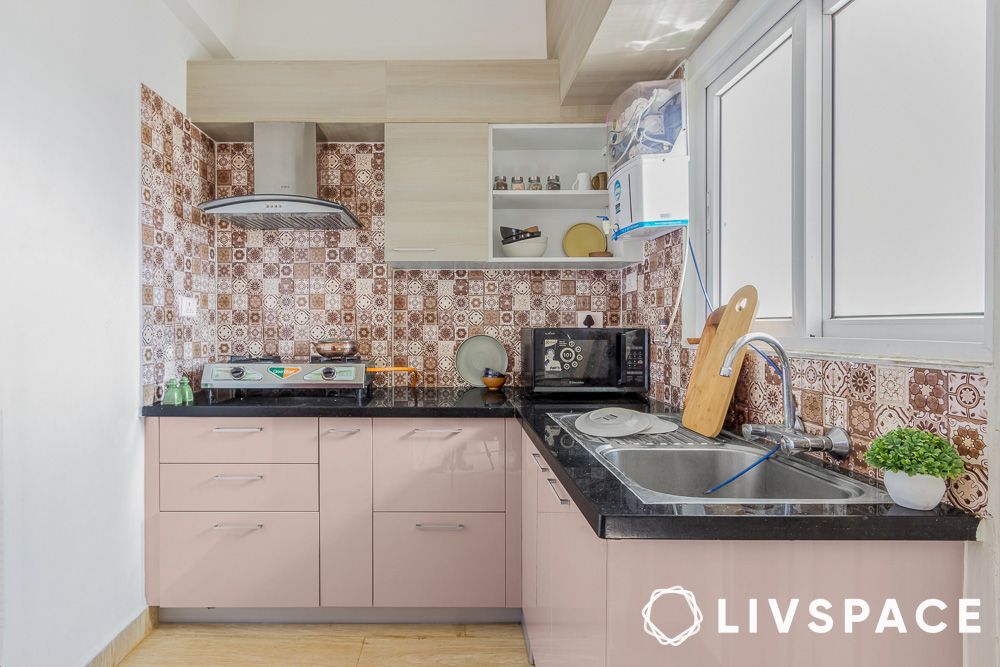 pastel pink kitchen cabinets