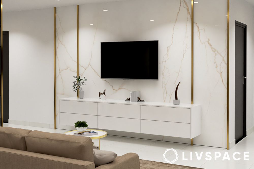 White marble effect tv unit discount