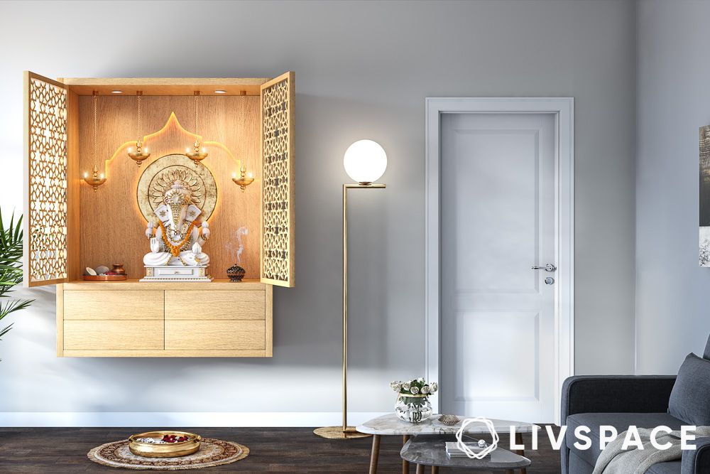 jaali doors for small pooja room designs in apartments small space