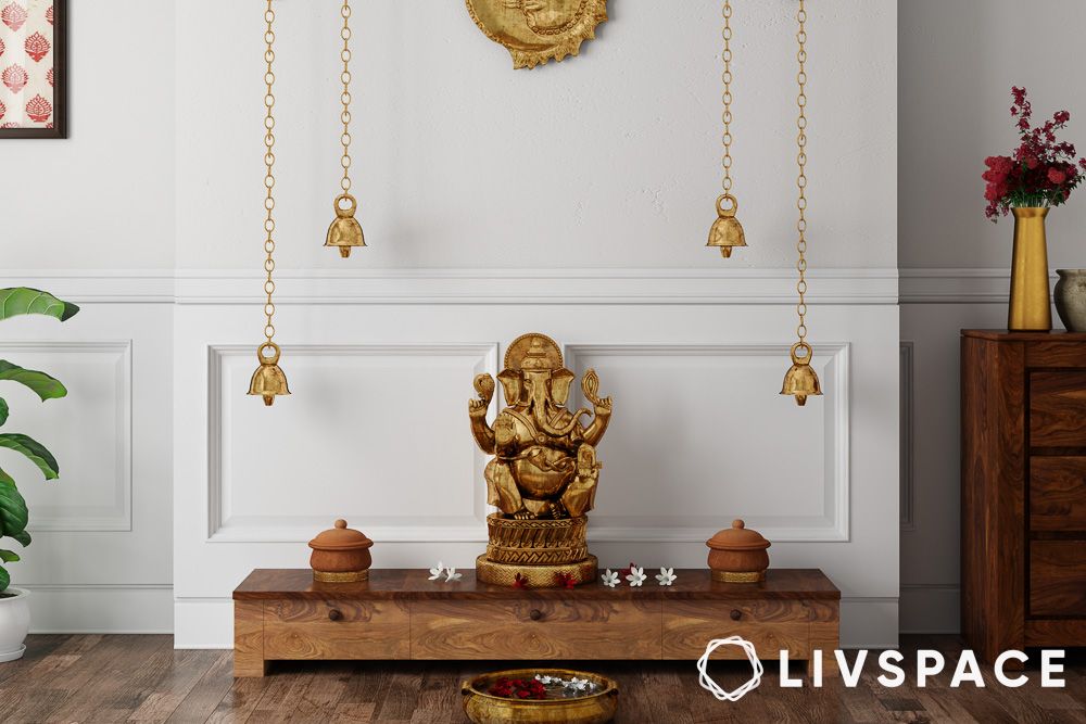 design of small mandir at home with platform