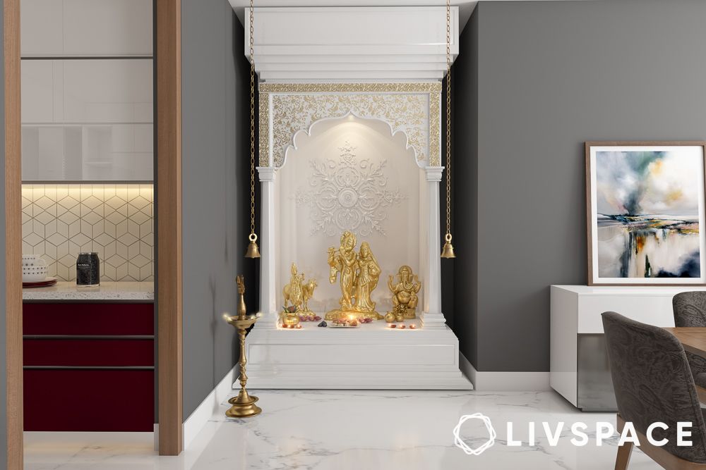 simple small temple design for apartment minimal