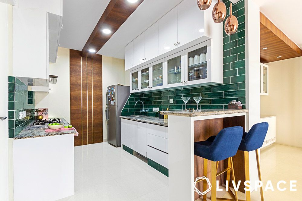 wooden pop kitchen false ceiling