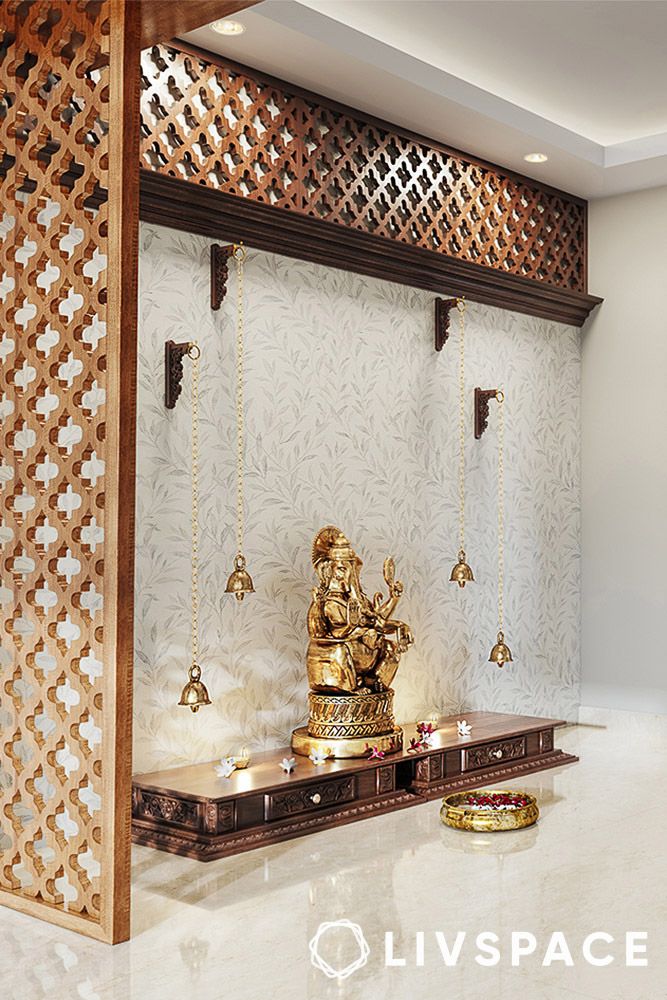 pooja-room-design-with-jaali-panelling