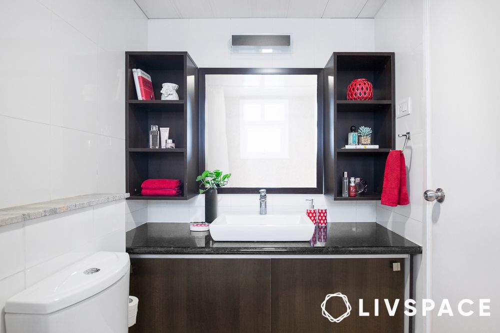 dual-shelves-in-dark-wood-for-wash-basin-with-cabinet-design